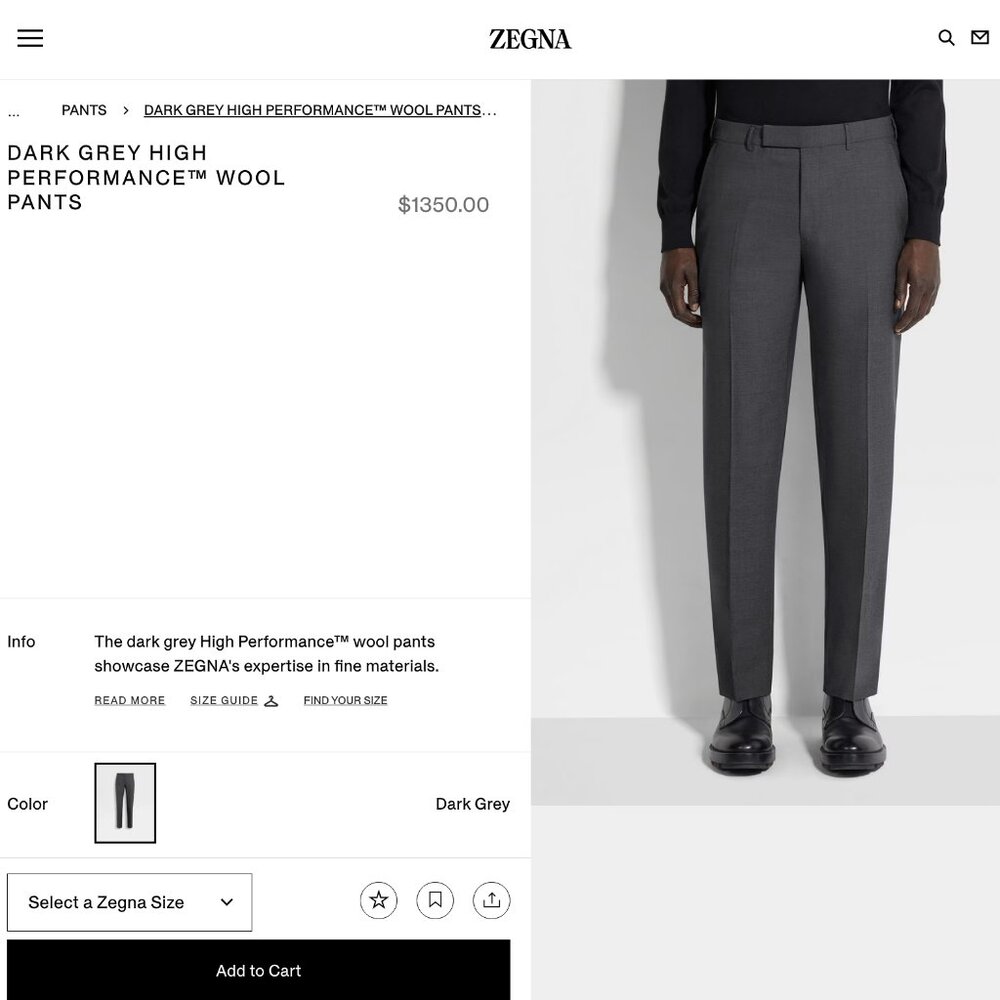 Ermenegildo Zegna 100% Wool Trousers Straight Leg Pants Designer Preppy Luxury - Picture 16 of 16